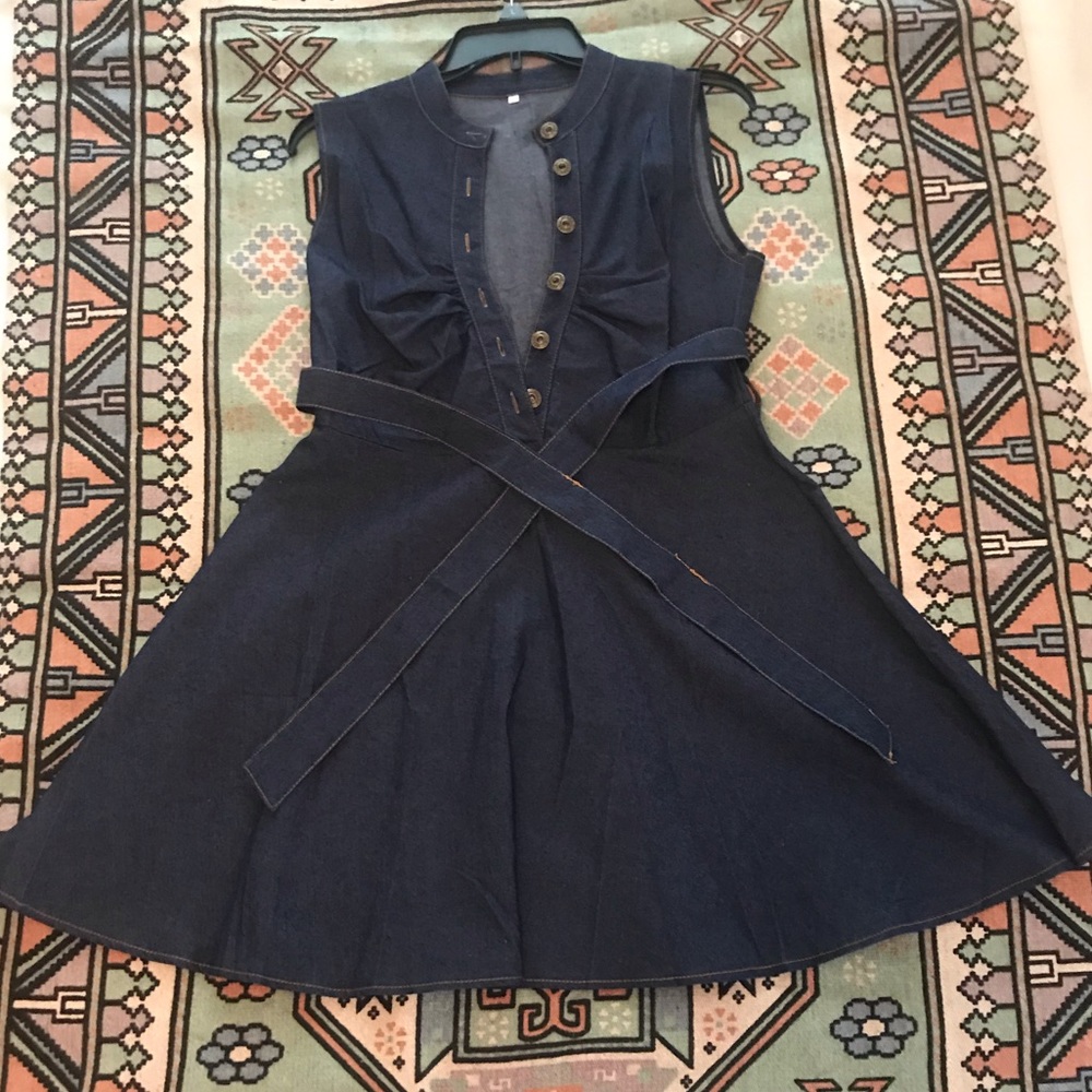 Sleeveless Blue Jean Dress
